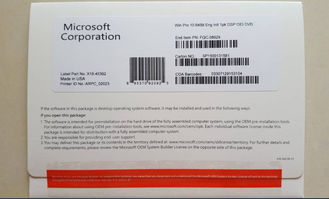 Bit originale del bit 64 di Microsoft Windows10 di chiave dell'OEM pro 32 con la garanzia di tempo di vita