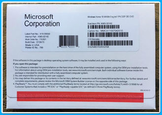 Il pro pacchetto dell'OEM di DVD del bit della casa 32bit 64 del software di Microsoft Windows 10, win10 si dirige la licenza genuina