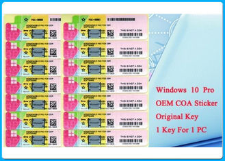 Tutto l'autoadesivo 32bit 64bit del COA di Lanugaue Windows 10 compatibili pro online attiva la licenza genuina dell'OEM del COA X20